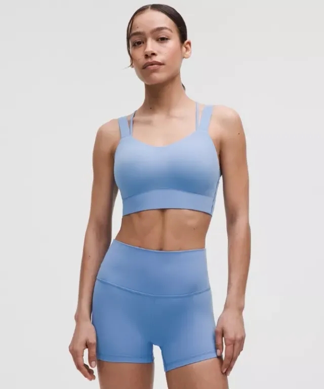 lululemon – Women's Like a Cloud Longline Sports Bra Light Support, D/DD Cup – Color Blue – Size 10