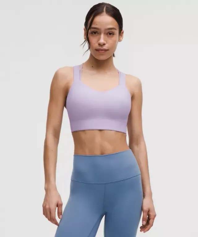 lululemon – Women's Like a Cloud Longline Sports Bra Light Support, D/DD Cup – Color Purple – Size 10