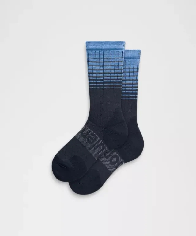 lululemon – Men's Power Stride Crew Socks Reflective – Color Blue – Size L
