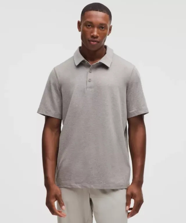 lululemon – Men's Soft Jersey Short-Sleeve Polo Shirt – Color Grey – Size L