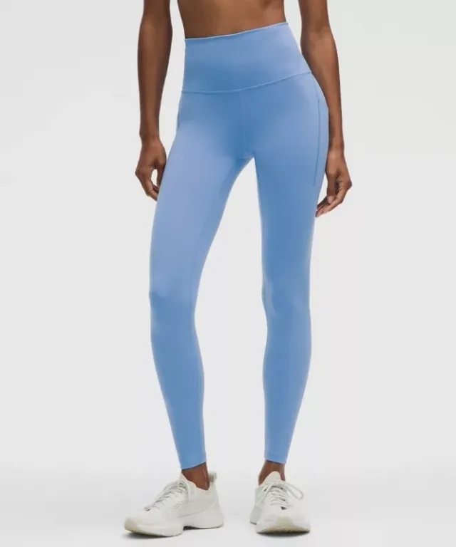 lululemon – Women's Wunder Train High-Rise Tight Leggings with Pockets – 28" – Color Blue – Size 10