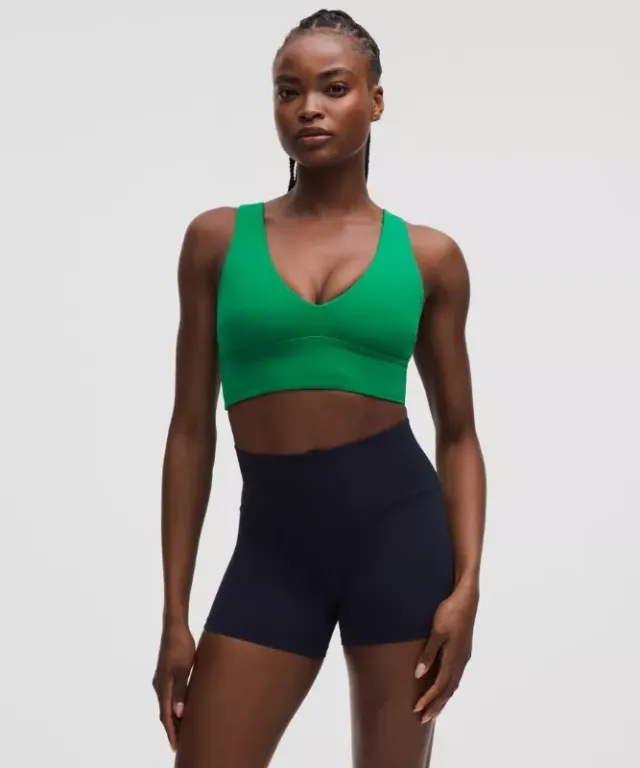lululemon – Women's Align V-Neck Sports Bra Light Support, C/D Cup – Color Green – Size 10