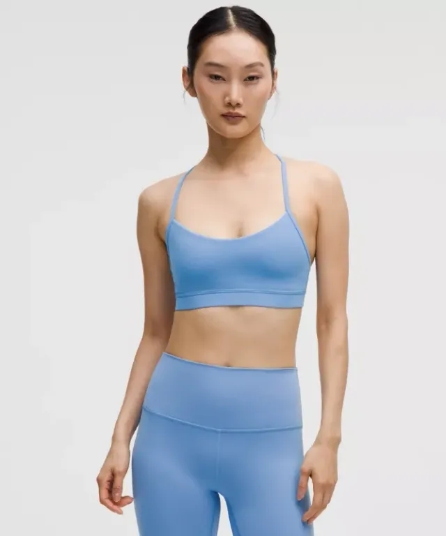 lululemon – Women's Flow Y Sports Bra Nulu Light Support, A-C Cups – Color Blue – Size 10