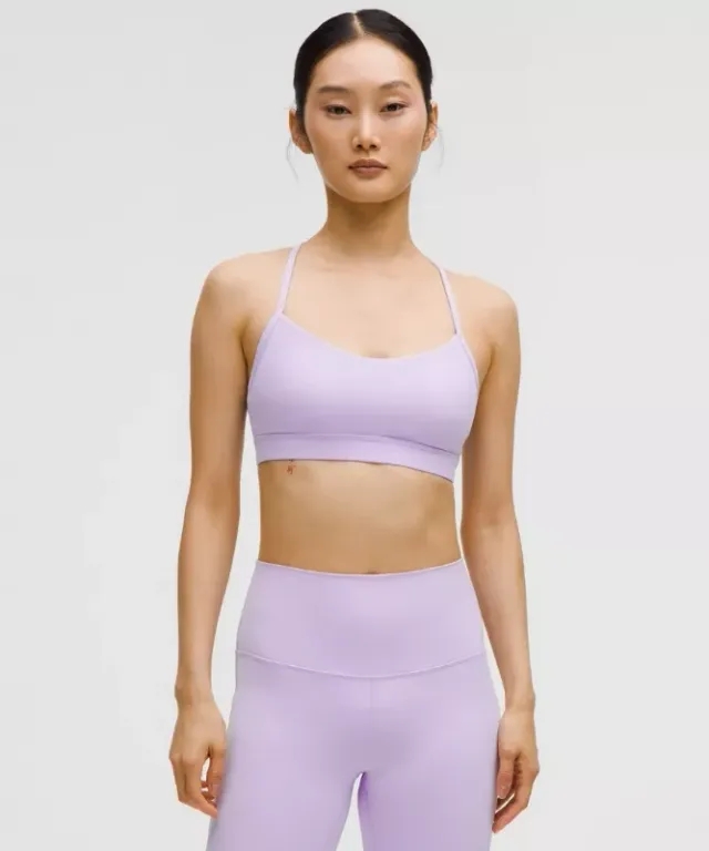 lululemon – Women's Flow Y Sports Bra Nulu Light Support, A-C Cups – Color Purple – Size 10