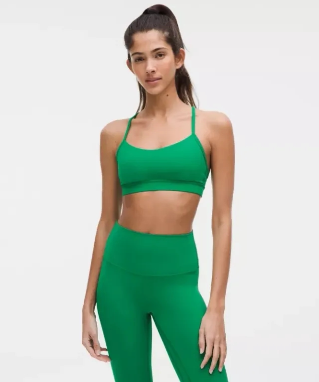 lululemon – Women's Flow Y Sports Bra Nulu Light Support, A-C Cups – Color Green – Size 10