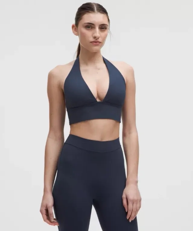 lululemon – Women's Align Halter Sports Bra Light Support, C/D Cup – Color Blue – Size 10