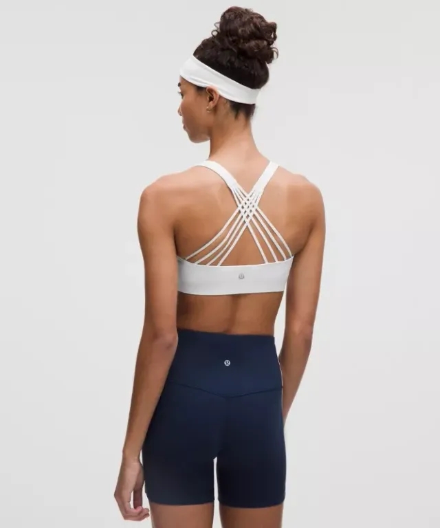 lululemon – Women's FlexyFlex Strappy Yoga Sports Bra Light Support, A-C Cups – Color White – Size L/XL