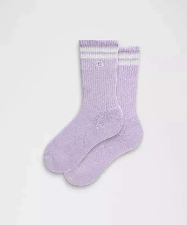 lululemon – Unisex Daily Essential Crew Socks Stripe – Color White – Size L