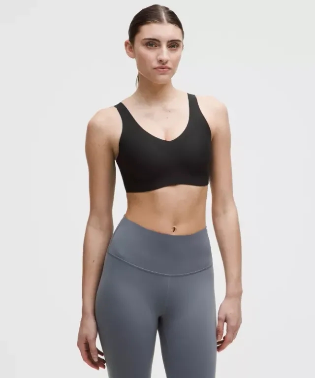 lululemon – Women's Glow Up Sports Bra Light Support, B/C Cup – Color Black – Size L