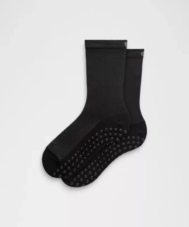lululemon – Unisex Find Your Balance Grip Crew Socks – Color Black – Size L