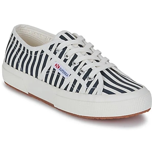 Superga  2750 STRIPES PRINT  women's Shoes (Trainers) in Blue