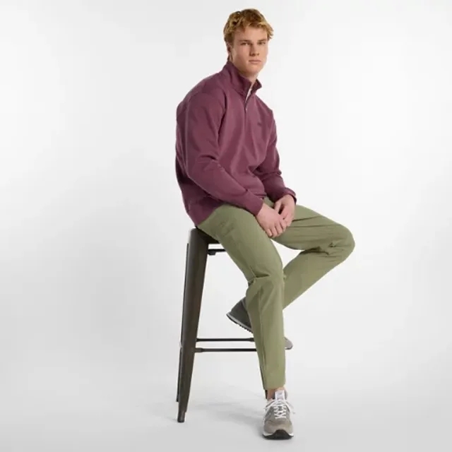 New Balance Men's Athletics Fleece 1/2 Zip in Purple Cotton Fleece