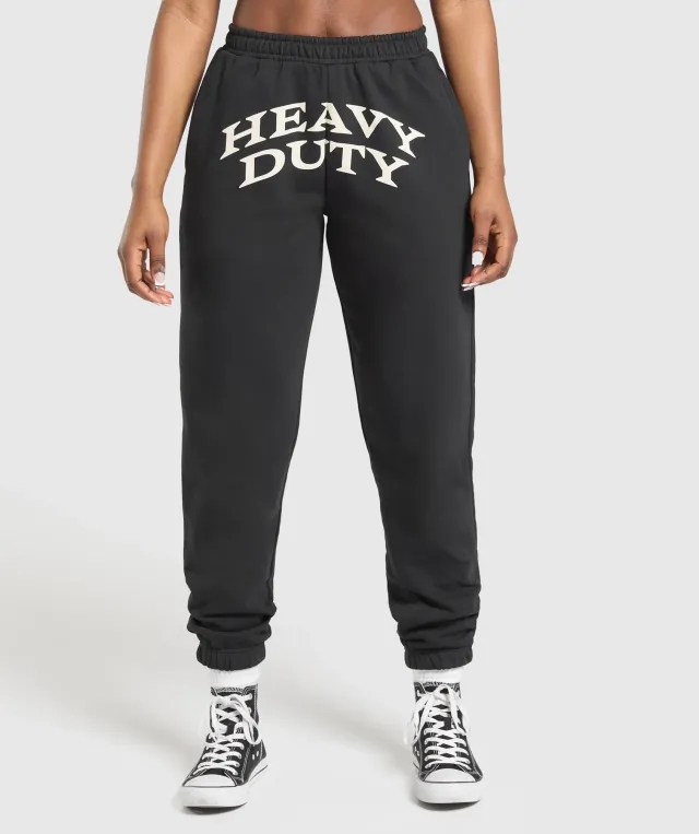  Heavy Duty Graphic Loopback Jogger - Black