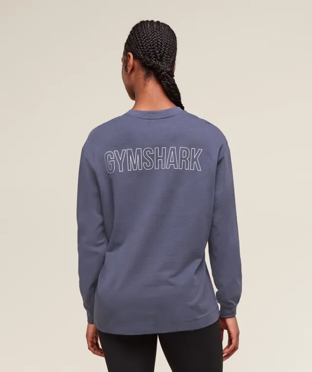  Trace Graphic Long Sleeve Top - Weighted Purple