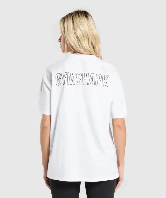  Trace Graphic Oversized T-Shirt - White