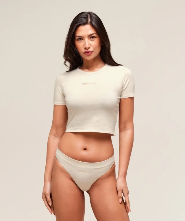  Cotton Graphic Midi T-Shirt - Oat White