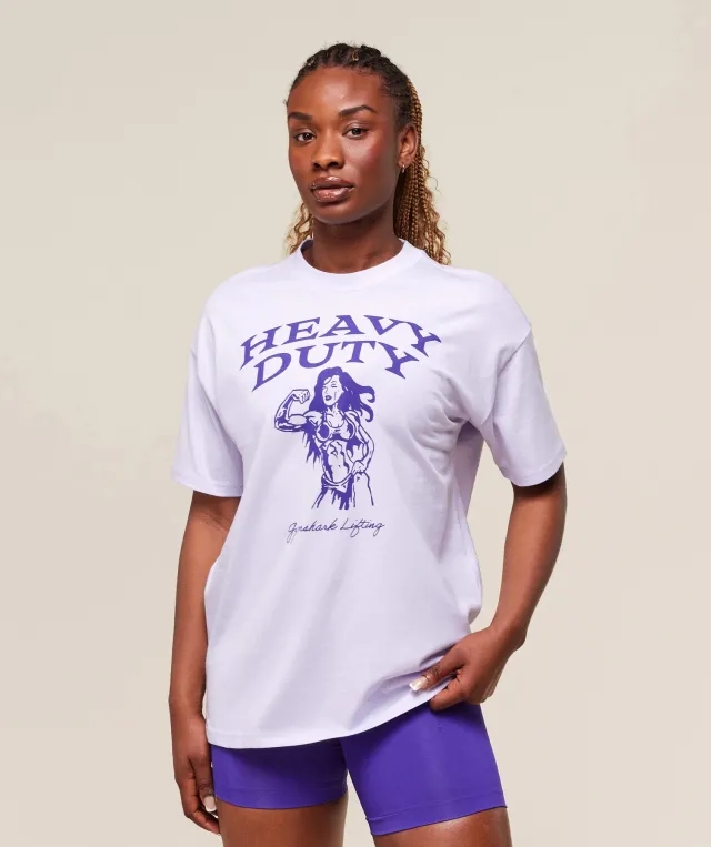  Heavy Duty Graphic Oversized T-Shirt - Fresh Lilac