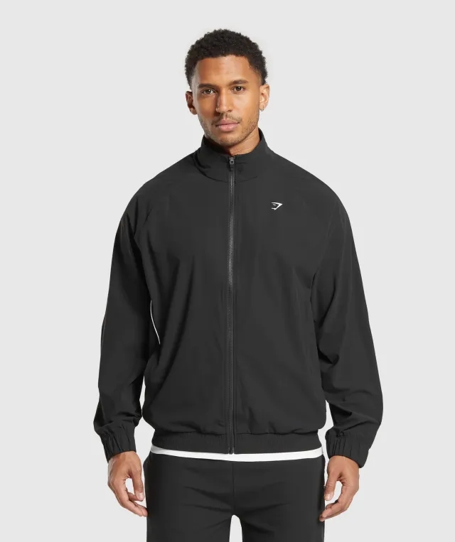  Contrast Track Top - Black