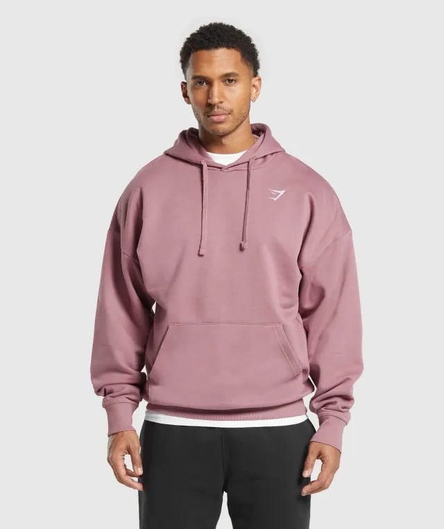  Crest Oversized Hoodie - Calm Pink