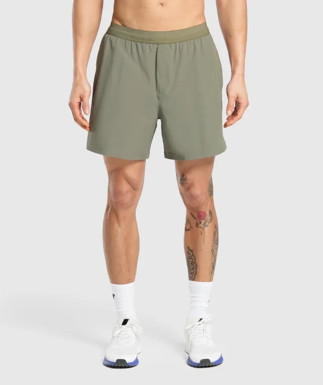  Land to Water 6" Shorts - Base Green
