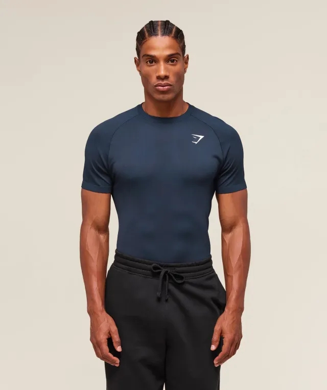  Geo Seamless T-Shirt - Navy/Heavy Blue