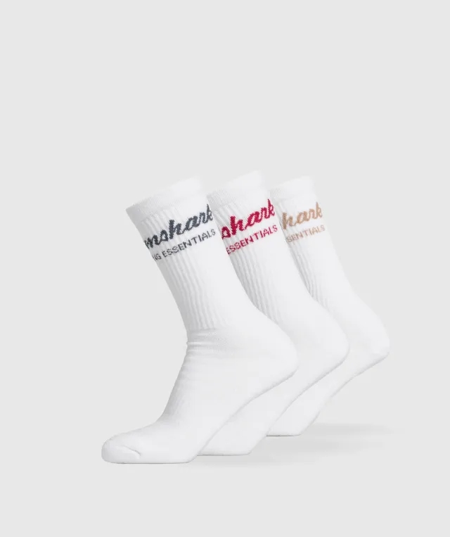  Trucker Crew Sock 3pk - White/Titanium Blue/Conditioning Red/Deep Fawn Brown