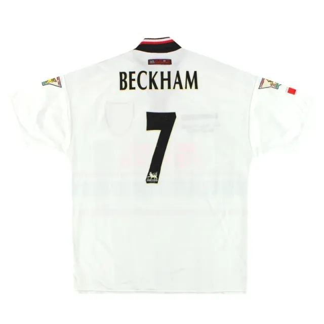 1997-99 Manchester United Umbro 'Champions' Away Shirt Beckham #7 L - Manchester United / Excellent / Large