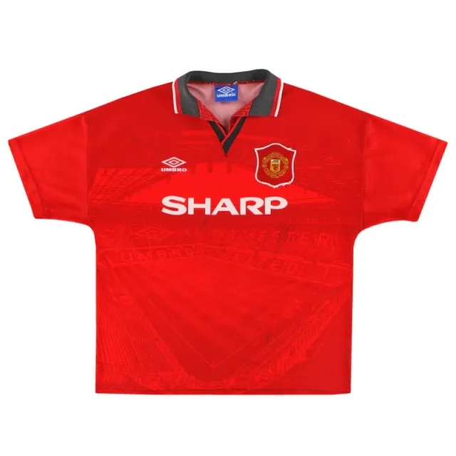 1994-96 Manchester United Umbro Home Shirt L - Manchester United / Very good / Large