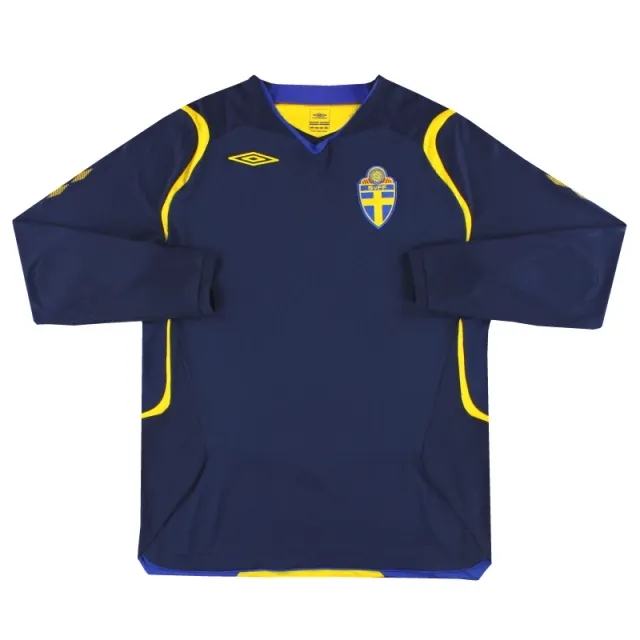 2008-10 Sweden Umbro Away Shirt L/S *Mint* L - Sweden / Mint / Large