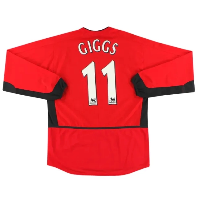 2002-04 Manchester United Nike Home Shirt Giggs #11 L/S M - Manchester United / Excellent / Medium
