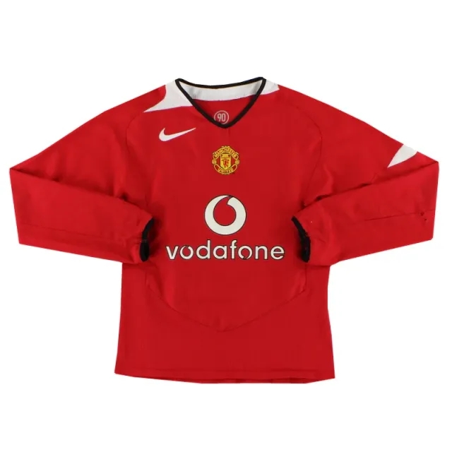 2004-06 Manchester United Nike Home Shirt L/S S.Boys - Manchester United / Good / Small Boys