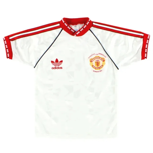 1991 Manchester United adidas ECWC Shirt Y - Manchester United / Excellent / Youth