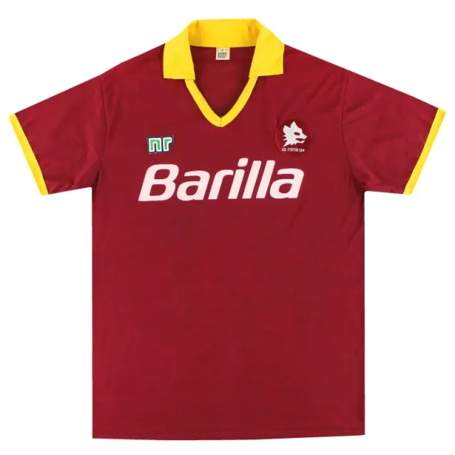 1987-90 Roma Ennerre Home Shirt M - Roma / Excellent / Medium
