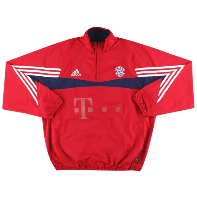 2003-04 Bayern Munich adidas Reversible 1/4 Zip Track Top L/XL - Bayern Munich / Very Good / Large/XL