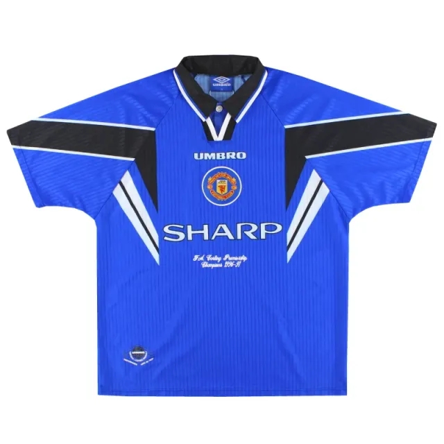 1996-97 Manchester United Umbro 'Champions' Third Shirt XL - Manchester United / Mint / XL