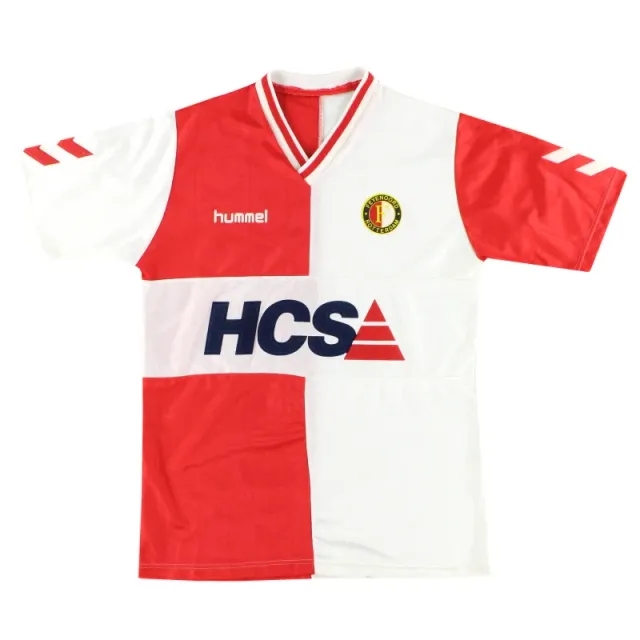 1989-90 Feyenoord Hummel Home Shirt L - Feyenoord / Very Good / Large