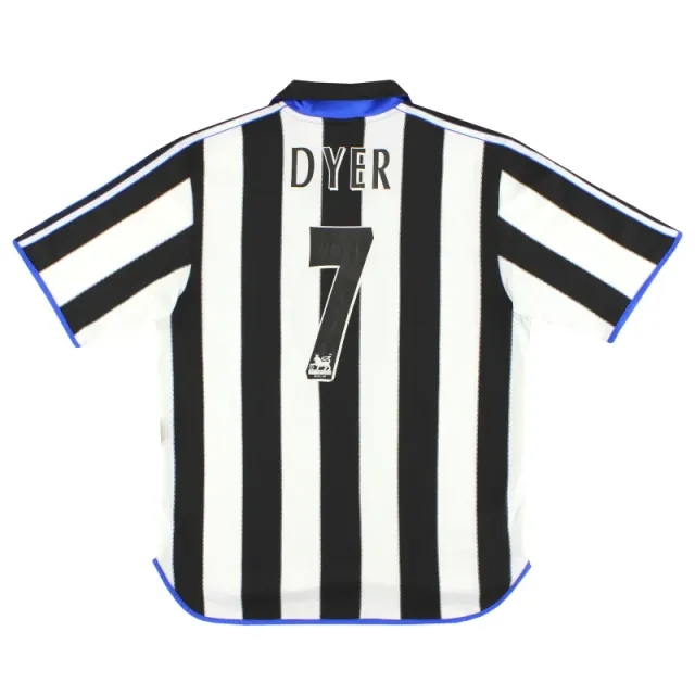 1999-00 Newcastle adidas Home Shirt Dyer #7 L - Newcastle United / Very Good / Large