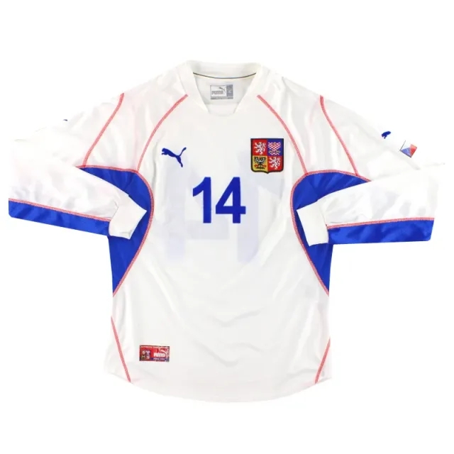 2002-04 Czech Republic Puma Away Shirt #14 L/S XL - Czech Republic / Very Good / XL