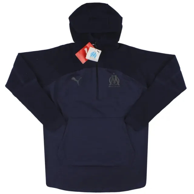 2018-19 Olympique Marseille Puma Hooded Pullover *w/tags* S - Olympique Marseille / w/tags / Small