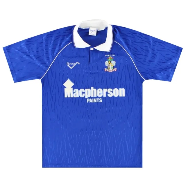 1991-92 Bury Ribero Third Shirt S - Bury / Excellent / Small