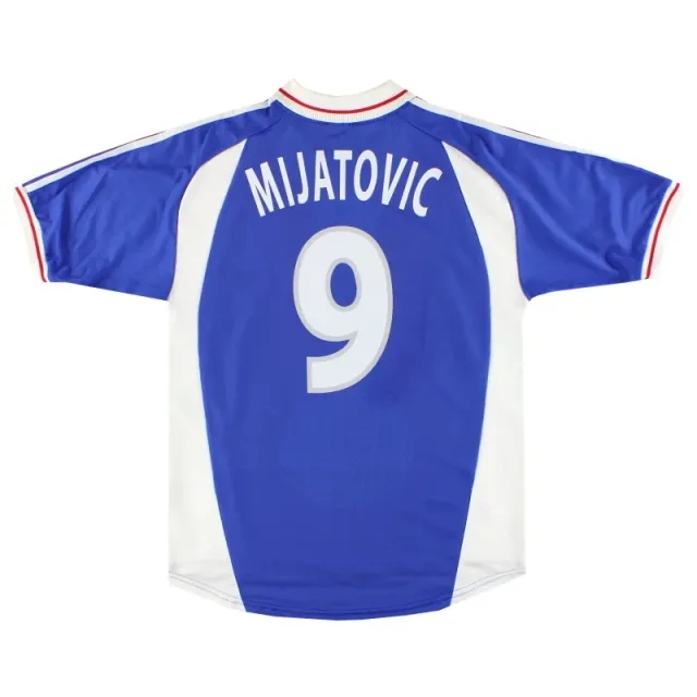 2000-01 Yugoslavia adidas Home Shirt Mijatovic #9 *Mint* M - Yugoslavia/Serbia / Mint / Medium