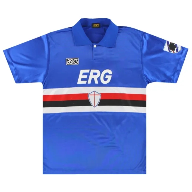 1992-94 Sampdoria Asics Home Shirt #4 L - Sampdoria / Excelelnt / Large