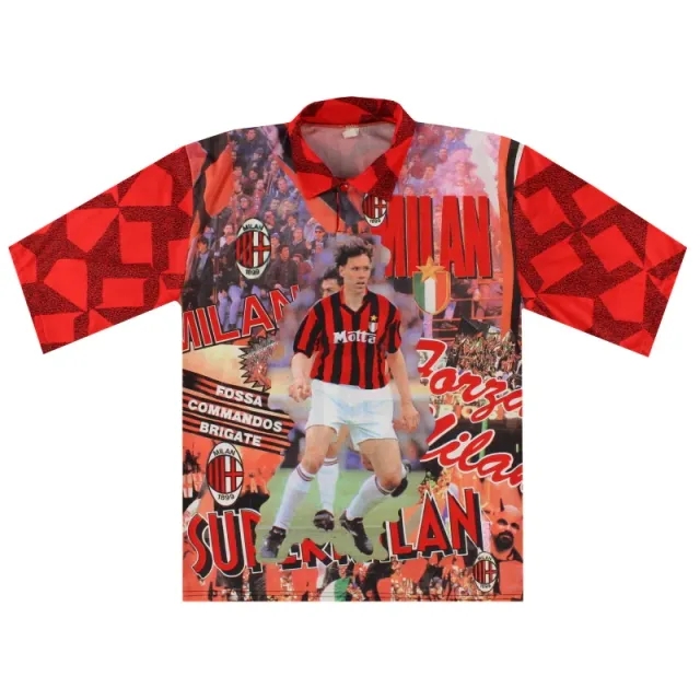 1993-94 AC Milan 'Van Basten' Graphic Tee #9 L - AC Milan / Excellent / Large