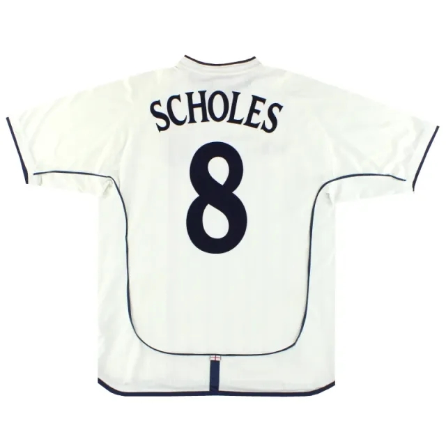 2001-03 England Umbro Home Shirt Scholes #8 L - England / Excellent / Large