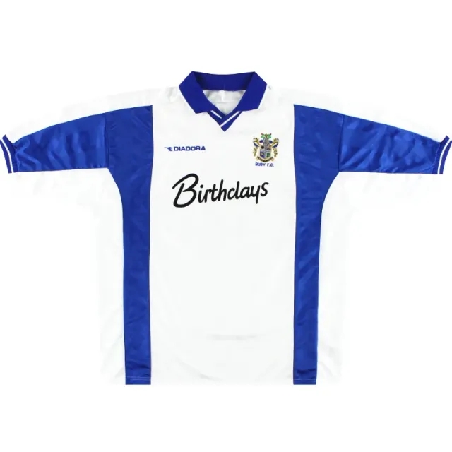 1999-01 Bury Diadora Home Shirt *Mint* XL - Bury / Mint / XL