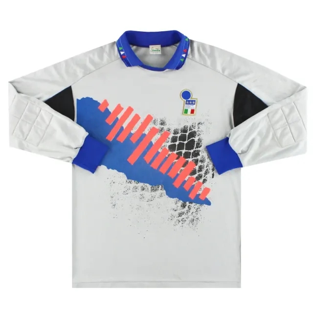 1992-93 Italy Diadora Player Issue Goalkeeper Shirt L - Italy / Excellent / Large