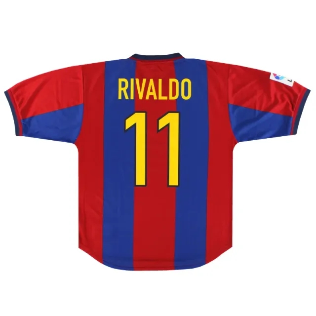 1998-00 Barcelona Nike Home Shirt Rivaldo #11 M - Barcelona / Excellent / Medium