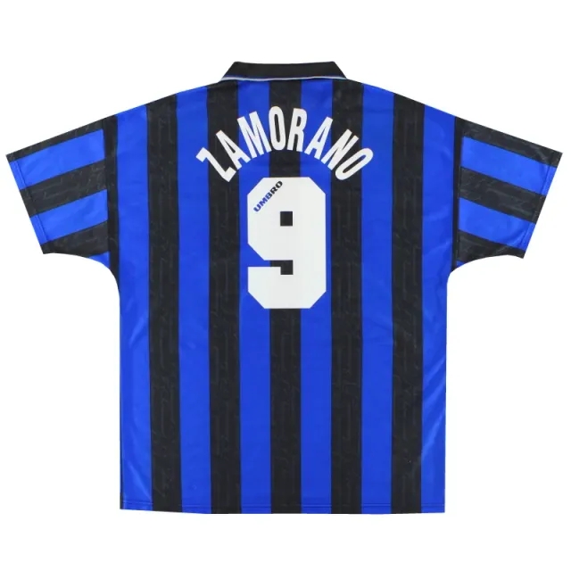 1996-97 inter Milan Umbro Home Shirt Zamorano #9 XL - Inter Milan / Excellent / XL