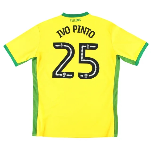 2016-17 Norwich City Errea Home Shirt Ivo Pinto #25 XXL - Norwich City / Excellent / XXL