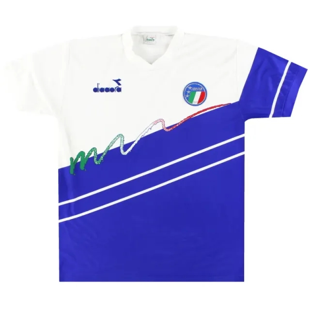 1990-92 Italy Diadora Training Shirt L - Italy / Very good / Large